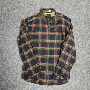 Billabong Flannel Shirt Men M Multicolor‎ Plaid Design Works Long Sleeve Button